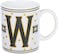 Cuisine Art Letter W Printed Porcelain Ceramic Tea Coffee Mug - 300ml - Stylish and Durable Mug for Hot Beverages