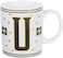 Cuisine Art Letter U Printed Porcelain Ceramic Tea Coffee Mug - 300ml - Stylish and Durable Mug for Hot Beverages