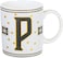 Cuisine Art Letter P Printed Porcelain Ceramic Tea Coffee Mug - 300ml - Stylish and Durable Mug for Hot Beverages