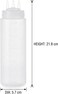 Cuisine Art 3-Nozzle Squeeze Bottle 18oz/500ml White PE Plastic Condiment Dispenser with Measurement Markings for Ketchup Sauce Dressing Oil Mayo Mustard BBQ Kitchen Restaurant Catering
