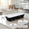 Cuisine Art 4 Compartment Condiment Dispenser Organizer with Clear Hinged Lid, Removable White PP Inserts, Black ABS Base, Bar Caddy Garnish Tray for Kitchen Countertop, Restaurant, Food Prep Station