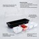Cuisine Art 4 Compartment Condiment Dispenser Organizer with Clear Hinged Lid, Removable White PP Inserts, Black ABS Base, Bar Caddy Garnish Tray for Kitchen Countertop, Restaurant, Food Prep Station
