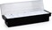 Cuisine Art 4 Compartment Condiment Dispenser Organizer with Clear Hinged Lid, Removable White PP Inserts, Black ABS Base, Bar Caddy Garnish Tray for Kitchen Countertop, Restaurant, Food Prep Station
