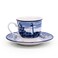 Claytan Halcyon Blue 200 ml Porcelain Coffee &amp; Tea Cup with Matching Saucer (Set Of 4)