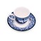 Claytan Halcyon Blue 200 ml Porcelain Coffee &amp; Tea Cup with Matching Saucer (Set Of 4)