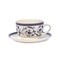 Claytan Callista 240 ml Ceramic Coffee Cup &amp; Saucer Set (Purple &amp; White, Set Of 4)