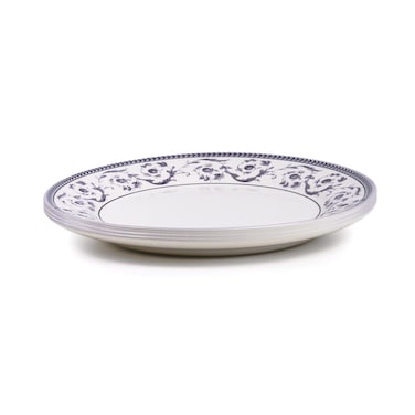 Claytan Callista 10.5 inch Ceramic Dinner Plate (Purple &amp; White, Set Of 4)