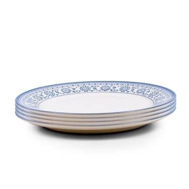Claytan Plethora 10.5 inch Porcelain Dinner Plate (Grey &amp; White, Set Of 4)