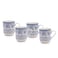 Claytan Plethora 370 ml Porcelain Mug (Grey &amp; White, Set Of 4)