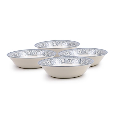Claytan Plethora 9 inch Ceramic Salad Bowl (Grey &amp; White, Set of 4)