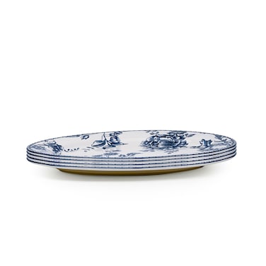 Claytan Rhapsody 14.2-Inch Dark Blue Ceramic Oval Platter (Set of 4)