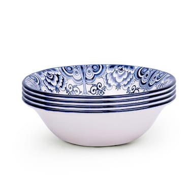 Claytan Lighthouse Blue 6-Inch Ceramic Cereal Bowl (Set of 4)
