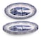 Claytan Lighthouse Blue 14.2-Inch Ceramic Oval Platter (Set of 4)