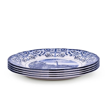Claytan Lighthouse Blue 8-Inch Ceramic Salad Plate (Set of 4)