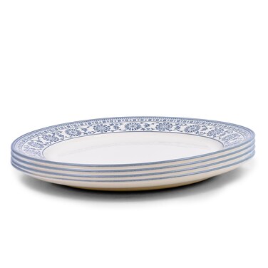 Claytan Plethora 12 inch Porcelain Chop Plate (Grey &amp; White, Set Of 4)