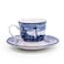 Claytan Halcyon Blue 200 ml Porcelain Coffee &amp; Tea Cup with Matching Saucer (Set Of 6)