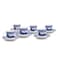 Claytan Halcyon Blue 200 ml Porcelain Coffee &amp; Tea Cup with Matching Saucer (Set Of 6)