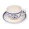 Claytan Callista 240 ml Ceramic Coffee Cup &amp; Saucer Set (Purple &amp; White, Set Of 6)