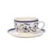Claytan Callista 240 ml Ceramic Coffee Cup &amp; Saucer Set (Purple &amp; White, Set Of 6)