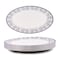 Claytan Callista 14.2 inch Hand-Glazed Ceramic Oval Platter (Purple &amp; White Set Of 6)