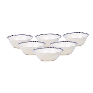 Claytan Callista 6.2 inch Porcelain Cereal &amp; Breakfast Bowl (Purple &amp; White, Set Of 6)