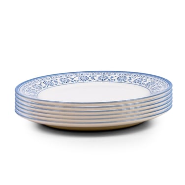 Claytan Plethora 10.5 inch Porcelain Dinner Plate (Grey &amp; White, Set Of 6)
