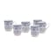 Claytan Plethora 370 ml Porcelain Mug (Grey &amp; White, Set Of 6)