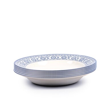 Claytan Plethora 8 inch Ceramic Salad Plate (Grey &amp; White, Set Of 6)