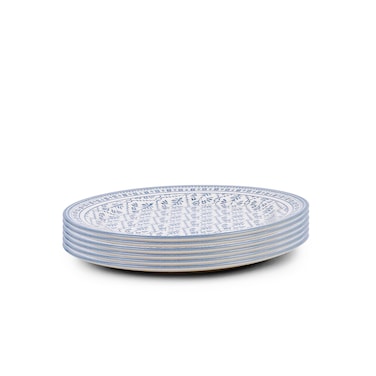 Claytan Plethora 9 inch Ceramic Soup Plate (Grey &amp; White, Set Of 6)