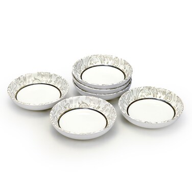 Edessa Ceramic ELANA 13cm Round Serving Bowl, White (Set of 6)