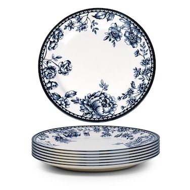 Claytan Rhapsody 10.5-Inch Dark Blue Ceramic Dinner Plate - Set of 6