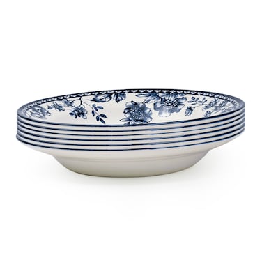 Claytan Rhapsody 9-Inch Dark Blue Ceramic Soup Plate (Set of 6)