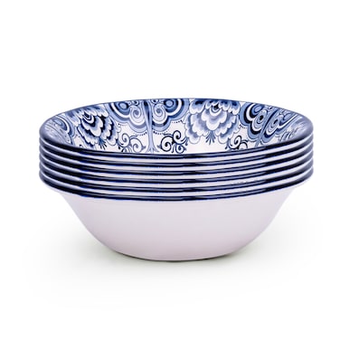 Claytan Lighthouse Blue 6-Inch Ceramic Cereal Bowl (Set of 6)