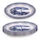 Claytan Lighthouse Blue 14.2-Inch Ceramic Oval Platter (Set of 6)