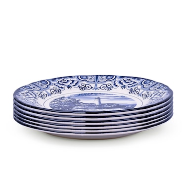Claytan Lighthouse Blue 8-Inch Ceramic Salad Plate (Set of 6)