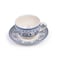 Claytan Plethora Grey-Rim 240 ml Porcelain Coffee Cup &amp; Saucer Set (Grey &amp; Blue, Set Of 1)