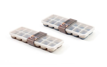 Cuisine Art Thermoplastic Rubber (TPR) and Polypropylene Ice Cube Tray with Lid, 25cm (Set of 2)