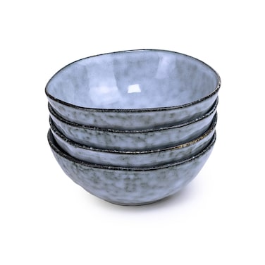Cuisine Art Premium Alura Stoneware Bowl - 17cm, Blue (Set of 4)