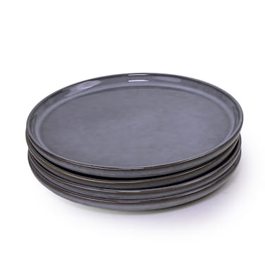 Cuisine Art Ayma Stoneware Side Plate - 21cm, Grey (Set of 4)