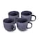 Cuisine Art Ayma Collection 420ml Stoneware Mug - Grey Large &amp; Durable Coffee Cup (Set of 4)