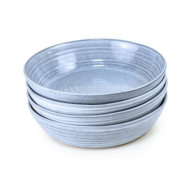 Cuisine Art Tia Stoneware Soup Plate - 23cm, Blue (Set of 4)