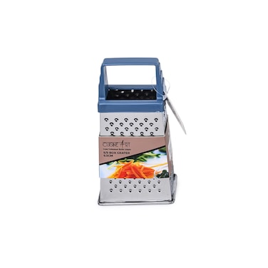 Cuisine Art 8.5cm Stainless Steel Box Grater, Assorted - 4-Sided Multipurpose Grater for Cheese, Vegetables, Ginger &amp; More, 1 Piece