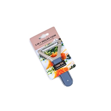Cuisine Art 2-in-1 Stainless Steel Peeler -12cm, Ergonomic Handle, 1 Piece, Assorted