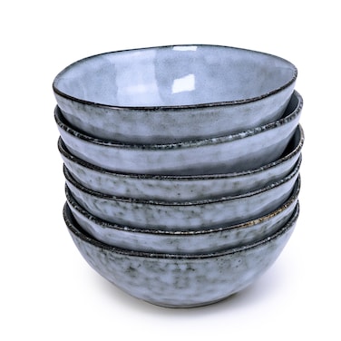 Cuisine Art Premium Alura Stoneware Bowl - 17cm, Blue (Set of 6)