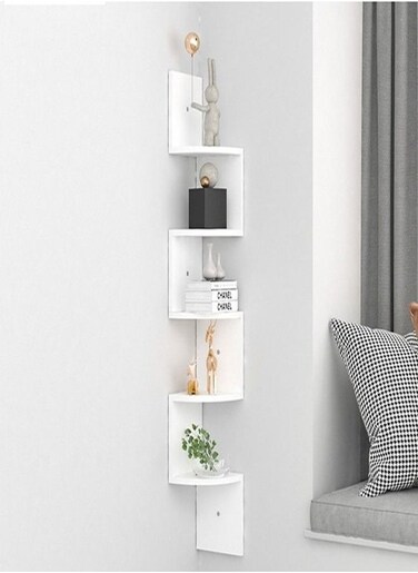 Upgraded Wall Mounted Floating Shelf 15 mm Wood Sheet Thickness Decorative White Rack 20 x 20 x 125 cm
