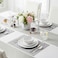 Cuisine Art WREN 18-Pc Bone China Dinnerware Set - White Premium Dinner Set with Dinner Plates,Dessert Plates&amp;Bowls for Everyday Dining,Family Meals, Perfect for 6 People for Ramdan, EID,Christamas