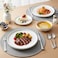 Cuisine Art LIAM 18-Pc Bone China Dinnerware Set - White Premium Dinner Set with Dinner Plates, Dessert Plates, Bowls for Everyday Dining &amp; Family Meals Perfect for 6 People for Ramdan, EID,Christamas