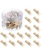 ELECDON Push Pins, with Wooden Clips 50 Pieces Thumbtacks Pushpins Paper Clips Clothespins for Arts Projects Cork Boards Notes Photos Display Wall Used in Offices Schools Public Place