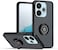 Shockproof Matte Hard Back Bumper Case with Metal Ring Holder Grip Kickstand Car Magnetic Mount for Xiaomi Redmi 13 4G / Redmi Note 13R 5G (Black)