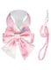 TERRIFI Cute Bow Tie Dog Harness and Leash Set Elegant Rainbow Gradient Puppy Harness No Pull Soft Mesh Pet Cat Dog Vest Harnesses for Small Dogs Cats, Pink, Size: M